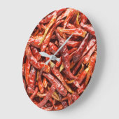 Grande Horloge Ronde Chili Pepper Kitchen Clock (Angle)