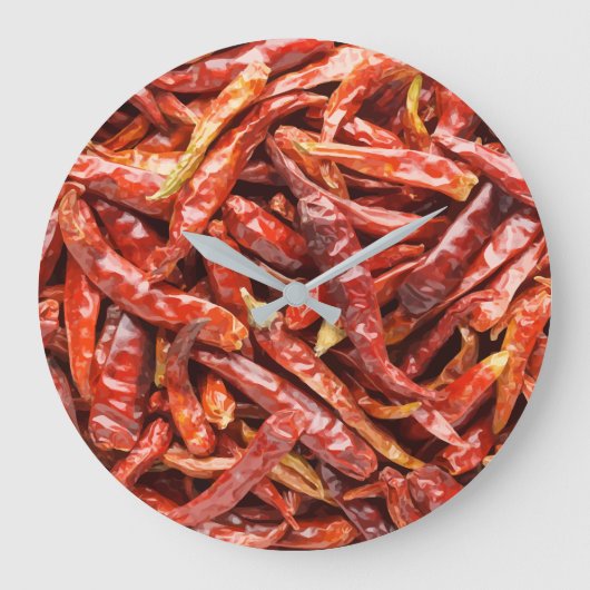 Grande Horloge Ronde Chili Pepper Kitchen Clock (Recto)