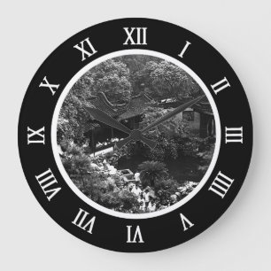 Grande Horloge Ronde Chine vintage Shanghai jardin Yuyuan touristes Toi
