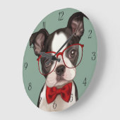 Grande Horloge Ronde Chiot de boîte Hipster (Angle)