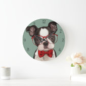 Grande Horloge Ronde Chiot de boîte Hipster (Maison)