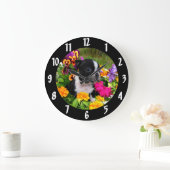 Grande Horloge Ronde Chiot de Boston Terrier (Maison)