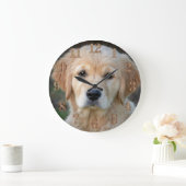 Grande Horloge Ronde Chiot Golden Retriever (Maison)