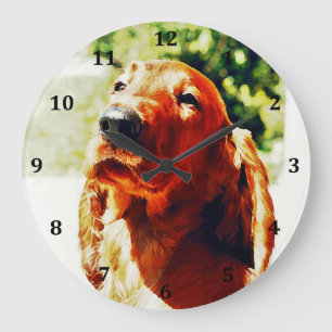 Grande Horloge Ronde Chiot précieux de poseur irlandais