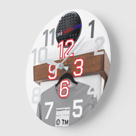 Grande Horloge Ronde ChiRadioLLC™ wallClock design by www.djelove.com (Angle)