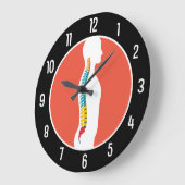 Grande Horloge Ronde Chiropracteur moderne Silhouette (Angle)