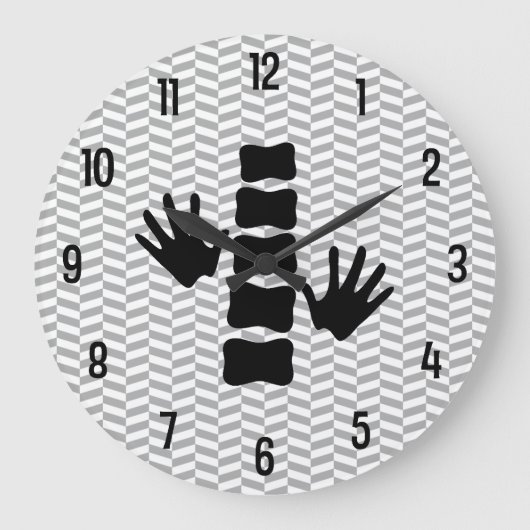 Grande Horloge Ronde Chiropratique Mains et Logo de la colonne vertébra (Recto)
