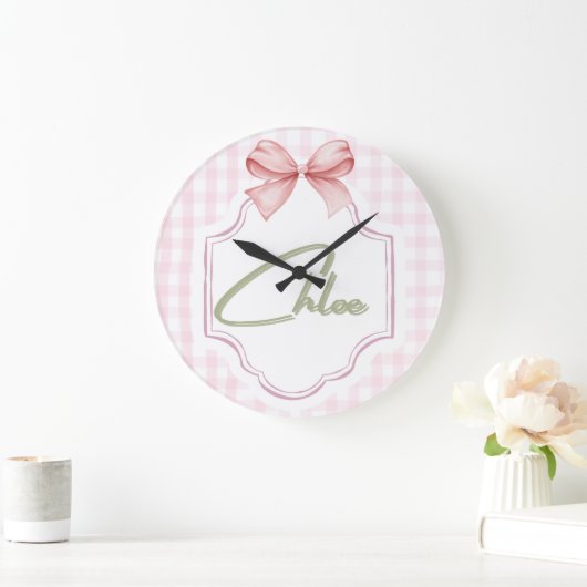 Grande Horloge Ronde Chloé personnalisé bébé fille infirmière Bow&En vi (Maison)