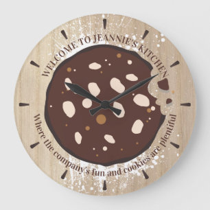 Grande Horloge Ronde Chocolat personnalisé biscuit boulangerie cuisine 