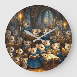 Grande Horloge Ronde Chorale de souris de l'église