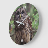 Grande Horloge Ronde Chouette barrée (Angle)