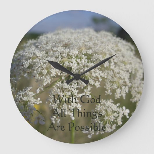 Grande Horloge Ronde Chrétien Avec Dieu Tout Est Possible (Recto)