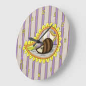 Grande Horloge Ronde Chrissy l'horloge du hérisson (Angle)