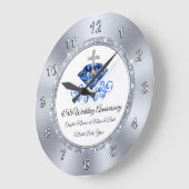 Grande Horloge Ronde Christian Sapphire 45 ans Anniversaire Idées cadea (Angle)