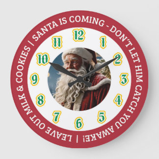 Grande Horloge Ronde Christmas Eve Santa Clock