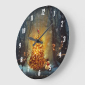 Grande Horloge Ronde Christmas Forest. (Angle)
