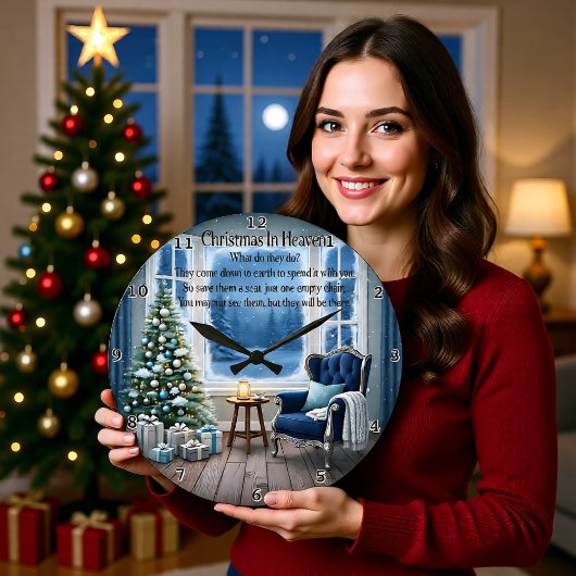 Grande Horloge Ronde Christmas Heaven Empty Chair