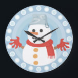 GRANDE HORLOGE RONDE CHRISTMAS HIVER SNOWMAN<br><div class="desc">CHRISTMAS HIVER SNOWMAN</div>