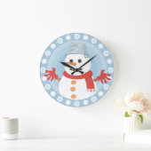 GRANDE HORLOGE RONDE CHRISTMAS HIVER SNOWMAN (Maison)