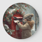 Grande Horloge Ronde Christmas mailbox  charming festive winter decor (Recto)