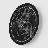 Grande Horloge Ronde Chrome Comme Sagittarius Signe Zodiaque Hevelius D (Angle)