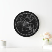 Grande Horloge Ronde Chrome Comme Sagittarius Signe Zodiaque Hevelius D (Maison)