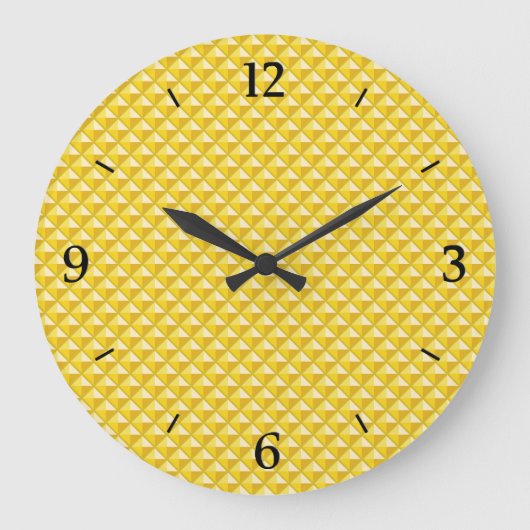 Grande Horloge Ronde Chrome jaune, look émail, grille cloutée (Recto)