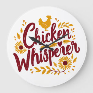 Grande Horloge Ronde Chuchoteur de poulets Maison de ferme rustique Cot
