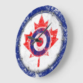 Grande Horloge Ronde Cible Canada grunge de mod sauvage (Angle)