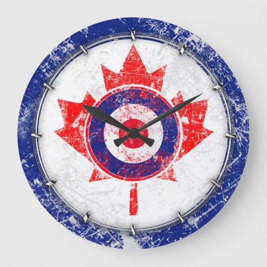 Grande Horloge Ronde Cible Canada grunge de mod sauvage (Recto)