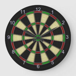 Grande Horloge Ronde Cible de flechettes classique, fléchettes, jeux de