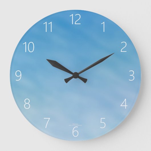 Grande Horloge Ronde Ciel Bleu Doux Et Nuages Ravissants (Recto)