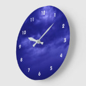 Grande Horloge Ronde Ciel bleu foncé nuageux (Angle)