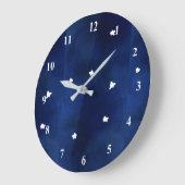 Grande Horloge Ronde Ciel de minuit avec étoiles (Angle)