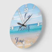 Grande Horloge Ronde Ciel d'océan de sable, plage (Angle)