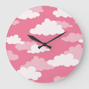 Grande Horloge Ronde Ciel nuageux transparent, texture vintage.
