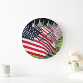 Grande Horloge Ronde Cimetière militaire historique avec drapeaux améri (Maison)