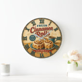 Grande Horloge Ronde Cinnamon Rolls Coffee & Bakery Rustic Baking Gift (Maison)