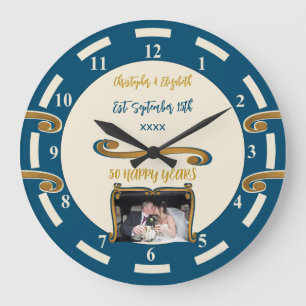 Grande Horloge Ronde Cinquantième anniversaire de mariage or 50 ans ajo