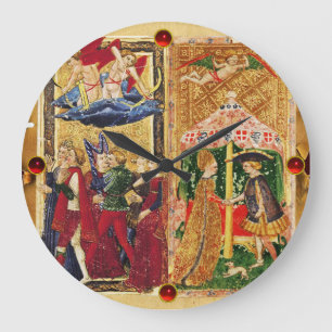 GRANDE HORLOGE RONDE CIOTES DE RENAISSANCE ANTIQUE 6 / LES AMOUREUX