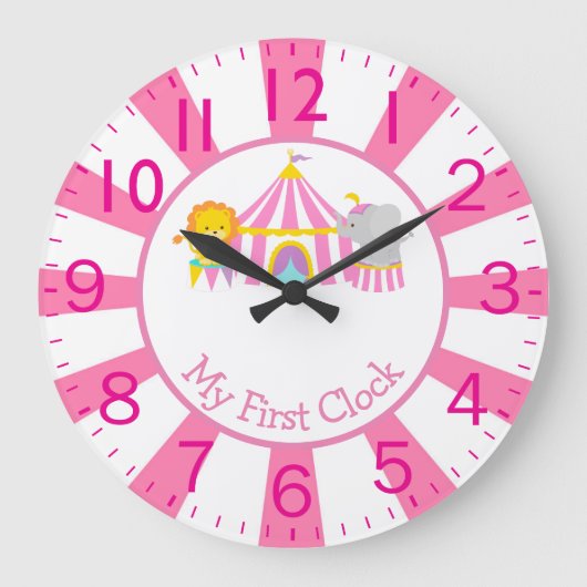 Grande Horloge Ronde Cirque avec animaux Mon premier (Recto)