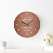 Grande Horloge Ronde Citation d'amour personnalisée Mariage de cuivre A (Maison)
