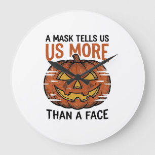 Grande Horloge Ronde Citation de Masque d'Halloween T-Shirt Vintage Vis
