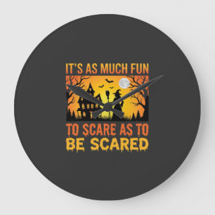 Grande Horloge Ronde Citation de sorcière de maison hantée Halloween