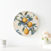 Grande Horloge Ronde Citron méditerranéen (Maison)