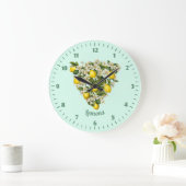 Grande Horloge Ronde Citrons (Maison)