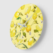 Grande Horloge Ronde citrons aquarelle 15 (Angle)