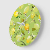 Grande Horloge Ronde citrons aquarelle 23 (Angle)
