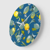 Grande Horloge Ronde citrons aquarelle 28 (Angle)