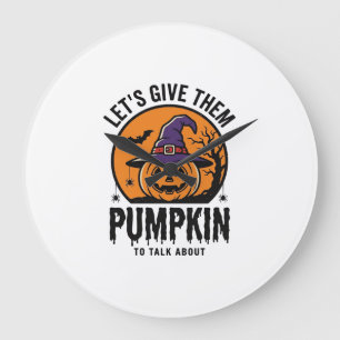 Grande Horloge Ronde Citrouille d'Halloween Chapeau de Sorcière Drôle É